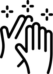 Clap delight icon outline vector. Person celebrate. Meditation positive