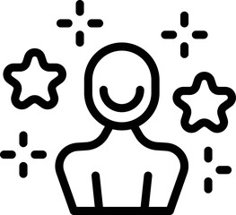 Person activity icon outline vector. Happy delight. Face fun