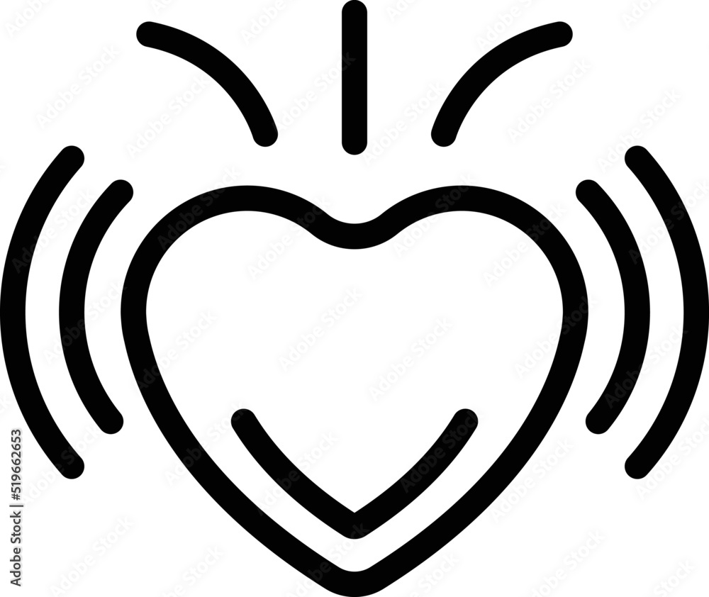 Sticker heart delight icon outline vector. people face. person happy - Stickers