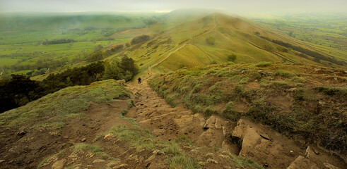 From Back Tor to Mam Tor and the great ridge, Peak District National Park, Derbyshire.