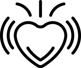 Heart delight icon outline vector. People face. Person happy