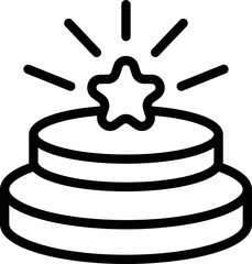 Cake icon outline vector. Person happy. Celebrate surprise