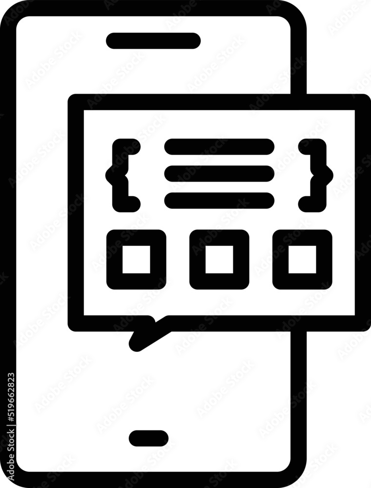 Poster phone code api icon outline vector. service system. internet feature