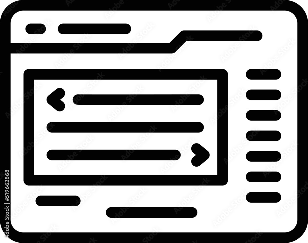 Poster web work icon outline vector. software computer. service system