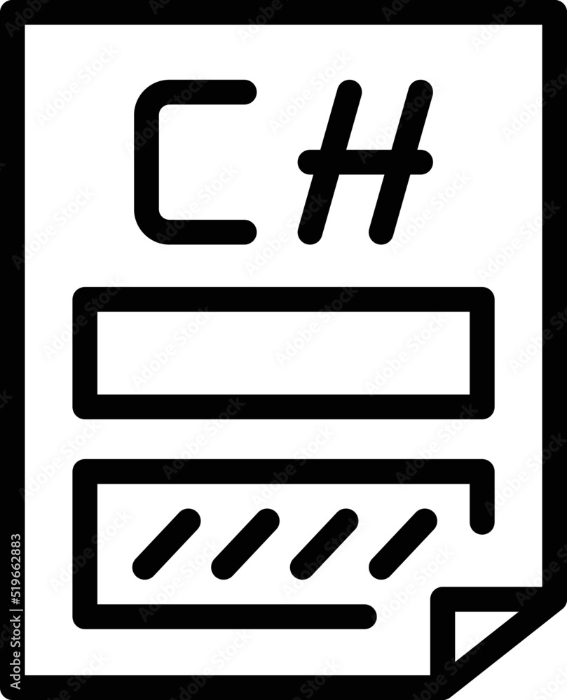 Poster c software icon outline vector. computer process. web work