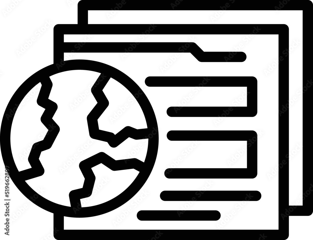 Poster global web page icon outline vector. company app. service system