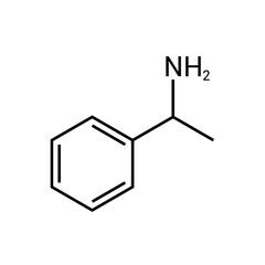 chemical structure of phenylethylamine (C8H11N).