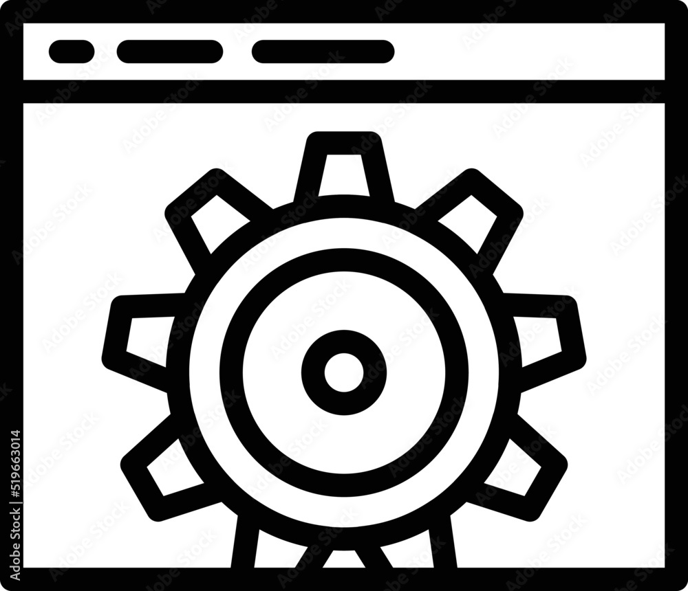 Poster web service icon outline vector. work build. app code