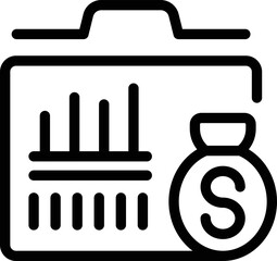 Loan icon outline vector. Small credit. Bank money