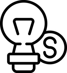 Idea loan icon outline vector. Small bank. Check card