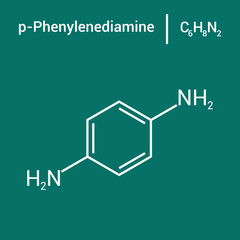 Naklejka premium chemical structure of p-Phenylenediamine (C6H8N2)