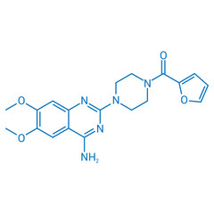 chemical structure of Prazosin (C19H21N5O4)