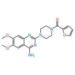 chemical structure of Prazosin (C19H21N5O4)