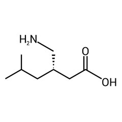 chemical structure of Pregabalin (C8H17NO2)