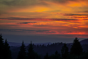 Sunset in the mountains