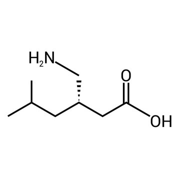 chemical structure of Pregabalin (C8H17NO2)