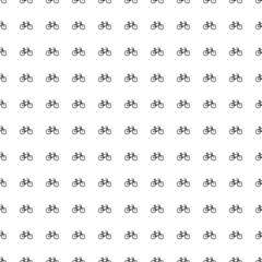 Square seamless background pattern from geometric shapes. The pattern is evenly filled with big black bicycle symbols. Vector illustration on white background