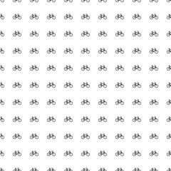 Square seamless background pattern from geometric shapes. The pattern is evenly filled with big black bicycle symbols. Vector illustration on white background