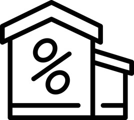 House credit icon outline vector. Small bank. Document local