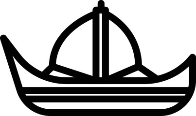 Ancient greece ship icon outline vector. Greek history. Room city