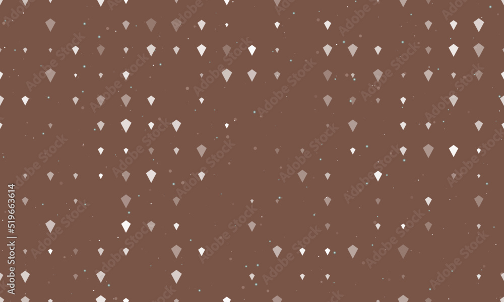 Poster seamless background pattern of evenly spaced white kite symbols of different sizes and opacity. vect