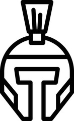 Ancient helmet icon outline vector. Greece temple. Greek building