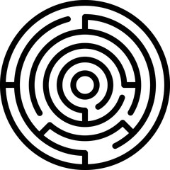 Athens labyrinth icon outline vector. Greece history. Pillar city