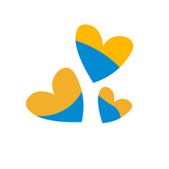 Heart shape ukranian flag Love Ukraine illustration