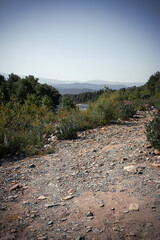 Fototapeta na wymiar stone path in the mountains
