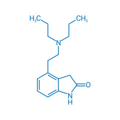 chemical structure of Ropinirole (C16H24N2O)