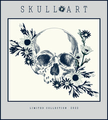 Skull poster in vintage style