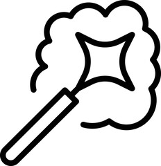 Star wand icon outline vector. Magic hat. Top rabbit