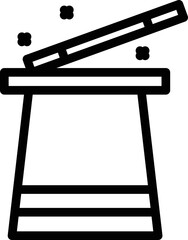 Magic wand icon outline vector. Magician hat. Show circus