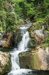 Fototapeta na wymiar Rottach Wasserfall im bayerischen Wald am Tegernsee in Bayern