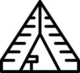 Barbecue tent icon outline vector. Nature outdoor. Card badge