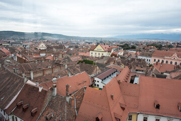 Fototapeta na wymiar Sibiu fortress view from the advice tower 113