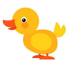 Cartoon happy farm animal cheerful duck illustration