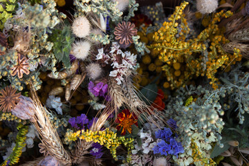 Orthodox holiday Makoviya (also First Spas, Honey Spas). A bouquet of flowers for a summer holiday...