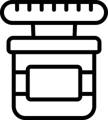 Gem scales icon outline vector. Gold mine. Money dig