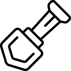 Mine shovel icon outline vector. Golden stone. Cart miner