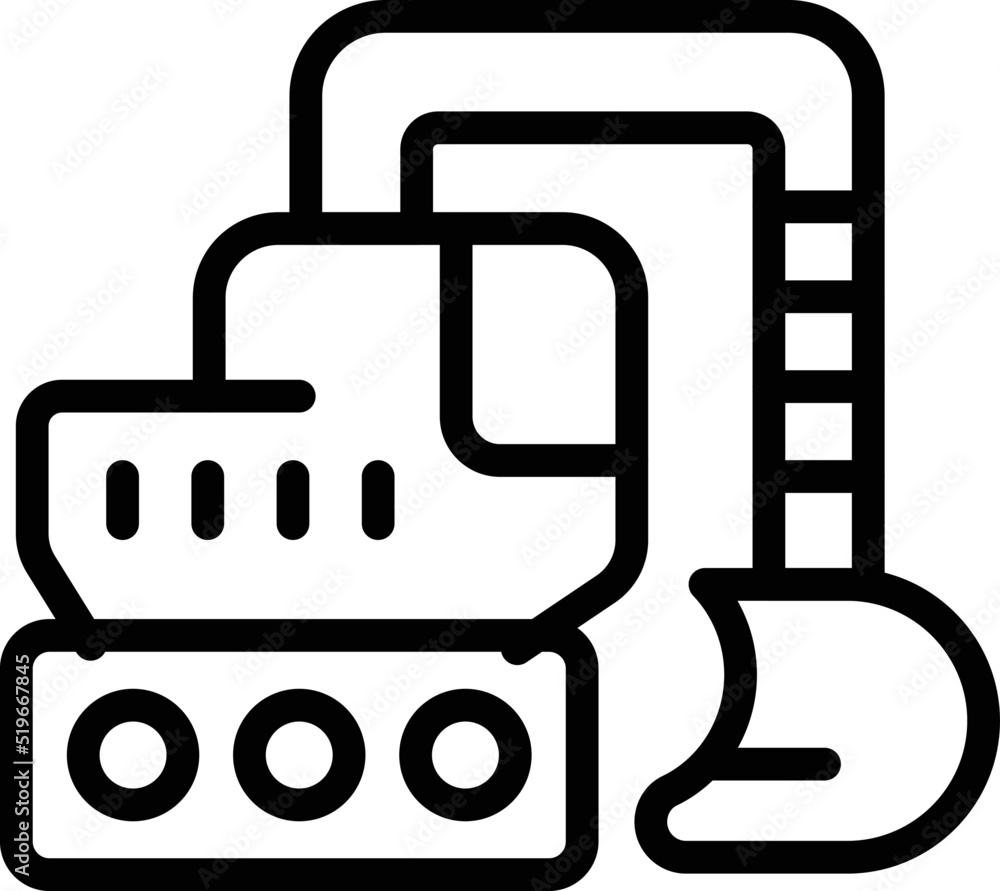 Poster Mine excavator icon outline vector. Gold ore. Coal miner