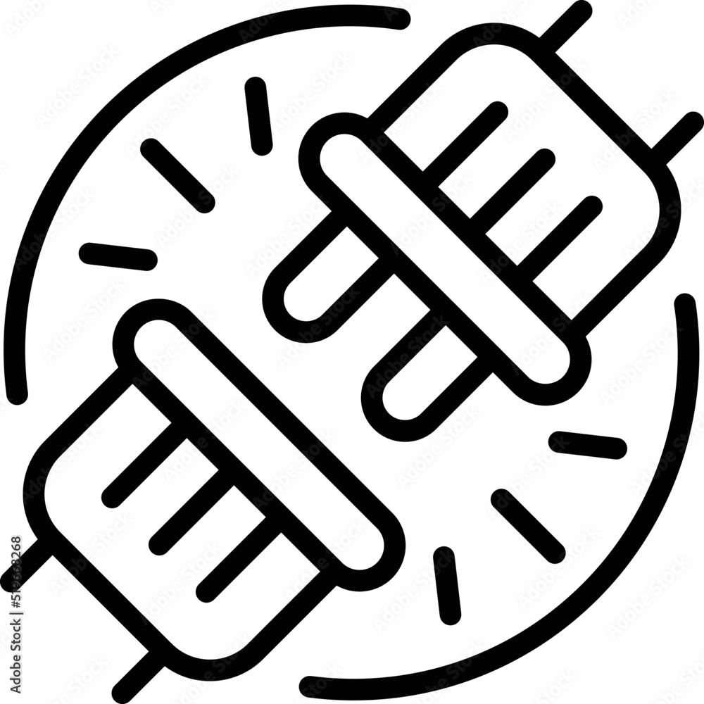 Poster lost plug icon outline vector. error connection. page connect