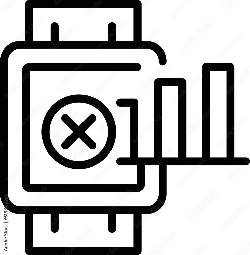 Poster smartwatch lost connection icon outline vector. internet error. page plug