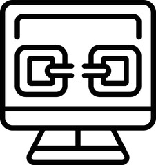 Computer lost connection icon outline vector. Internet error. Connect available