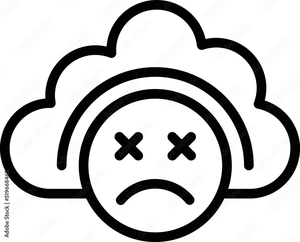 Aufkleber data cloud icon outline vector. internet error. plug page