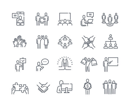 Business people icons set