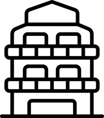 Architecture tower icon outline vector. Myanmar day. Sky culture