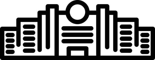 Minsk landmark icon outline vector. Belarus city. Country crisis