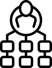 View chart icon outline vector. Office meeting. Team top