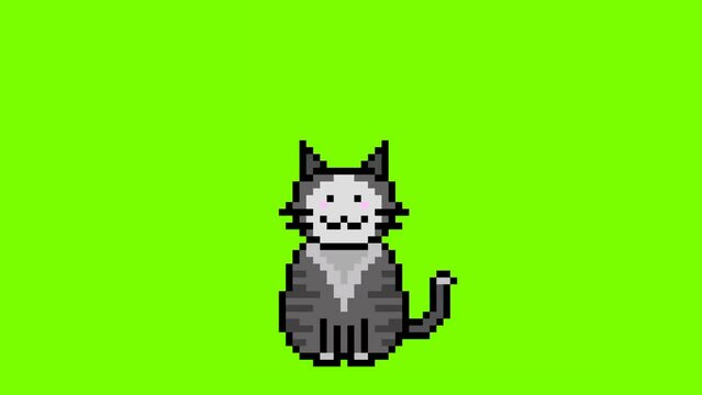 Premium AI Image  cute cat pixel art